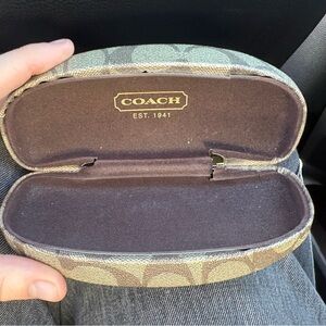 Coach Signature Brown and Tan Eyeglass Case